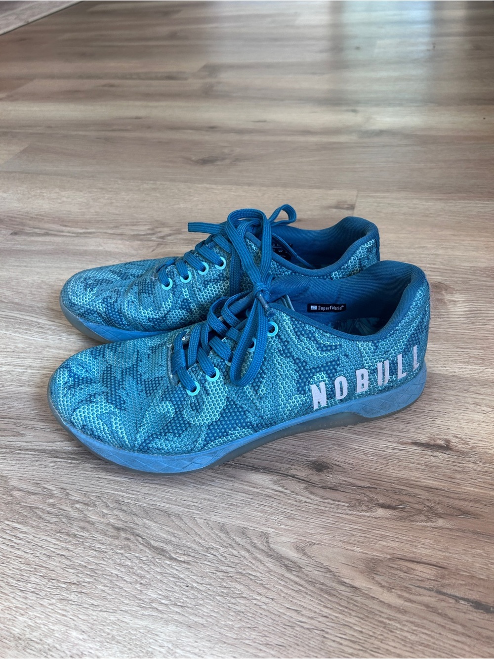 NOBULL Teal Leaf Floral Print SuperFabric Trainer Sneaker Women's Size 9